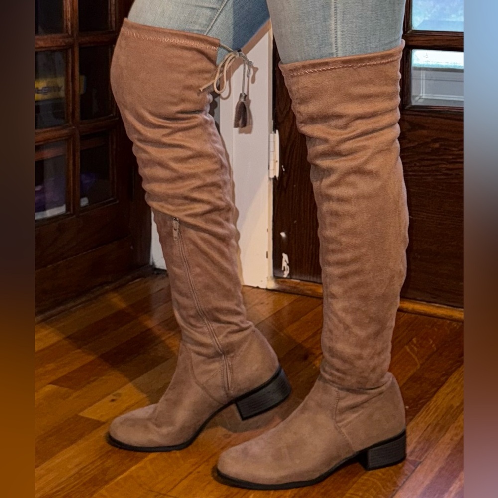 Madden Girl Brown Over-the-Knee Boots faux suede size 9.5 M